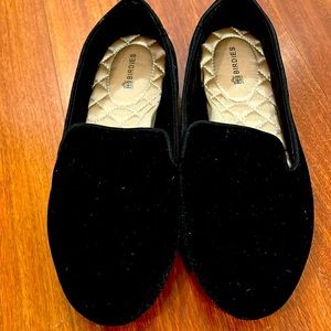 Velvet black flats